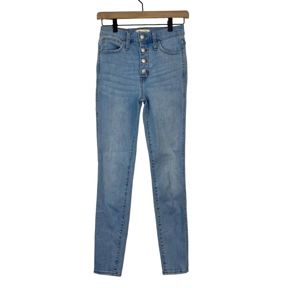 Madewell 10" High Rise Skinny Light Wash Button Fly Denim Jeans Size 26